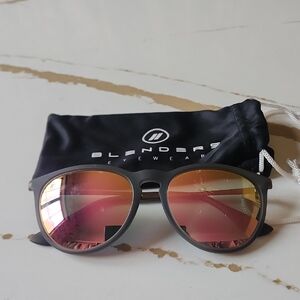 Blenders Eyewear Round Sunglasses - Pink Mirror Lenses, Matte Gray Frame